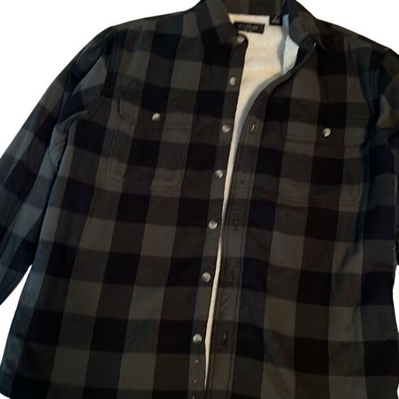Redhead Men’s Medium Fleece Lined Green & Black Plaid Shirt Jacket - Picture 8 of 9
